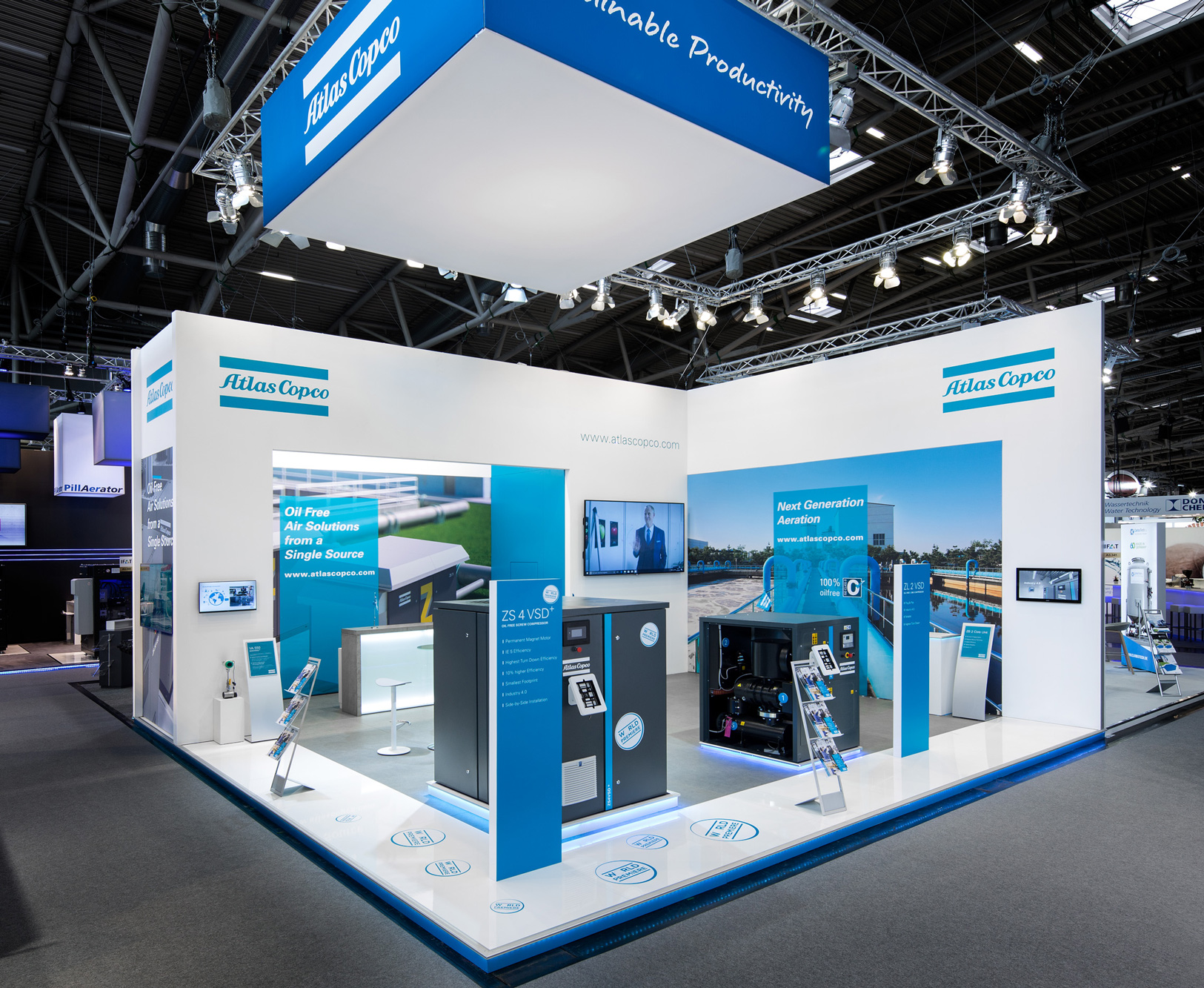 Messestand Atlas Copco IFAT 2018 München