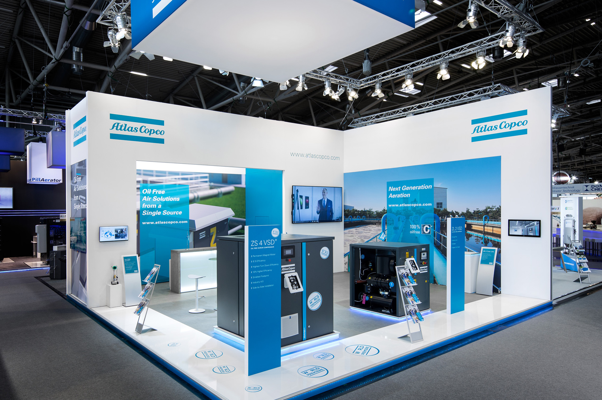 Messestand Atlas Copco IFAT 2018 München