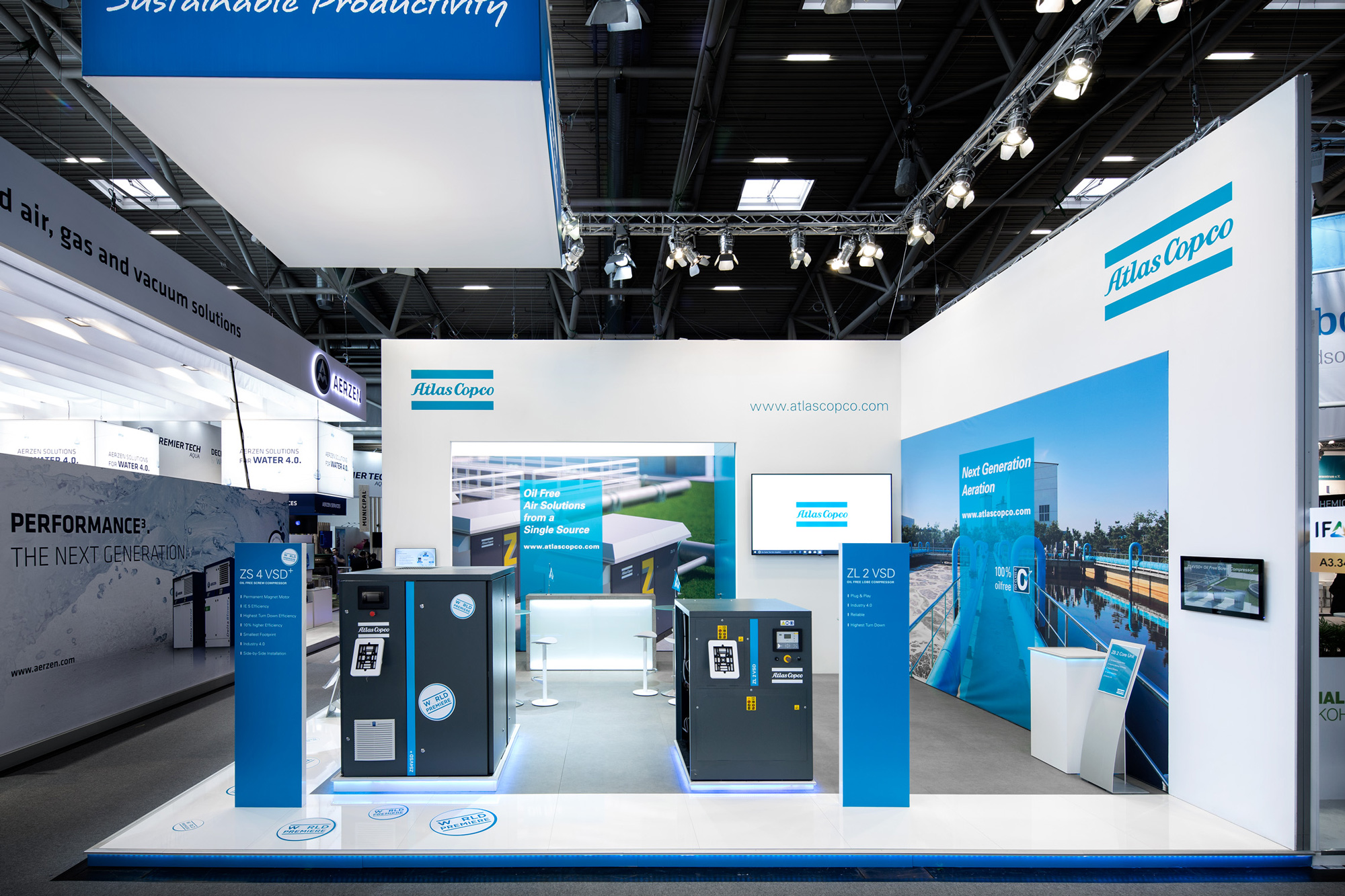 Messestand Atlas Copco IFAT 2018 München