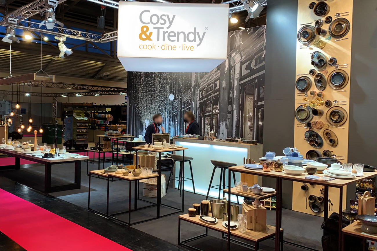 Trade fair stand of Cosy & Trendy at Trendset in München 2022.